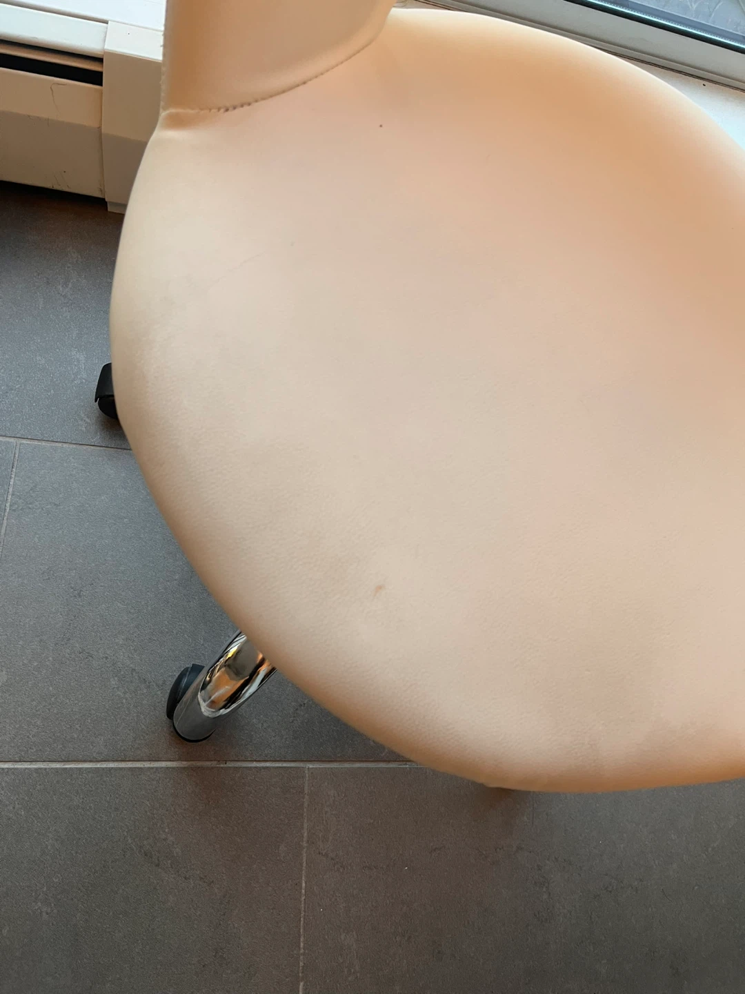 Cream Velvet Office Chair with Chrome Base - photo 4