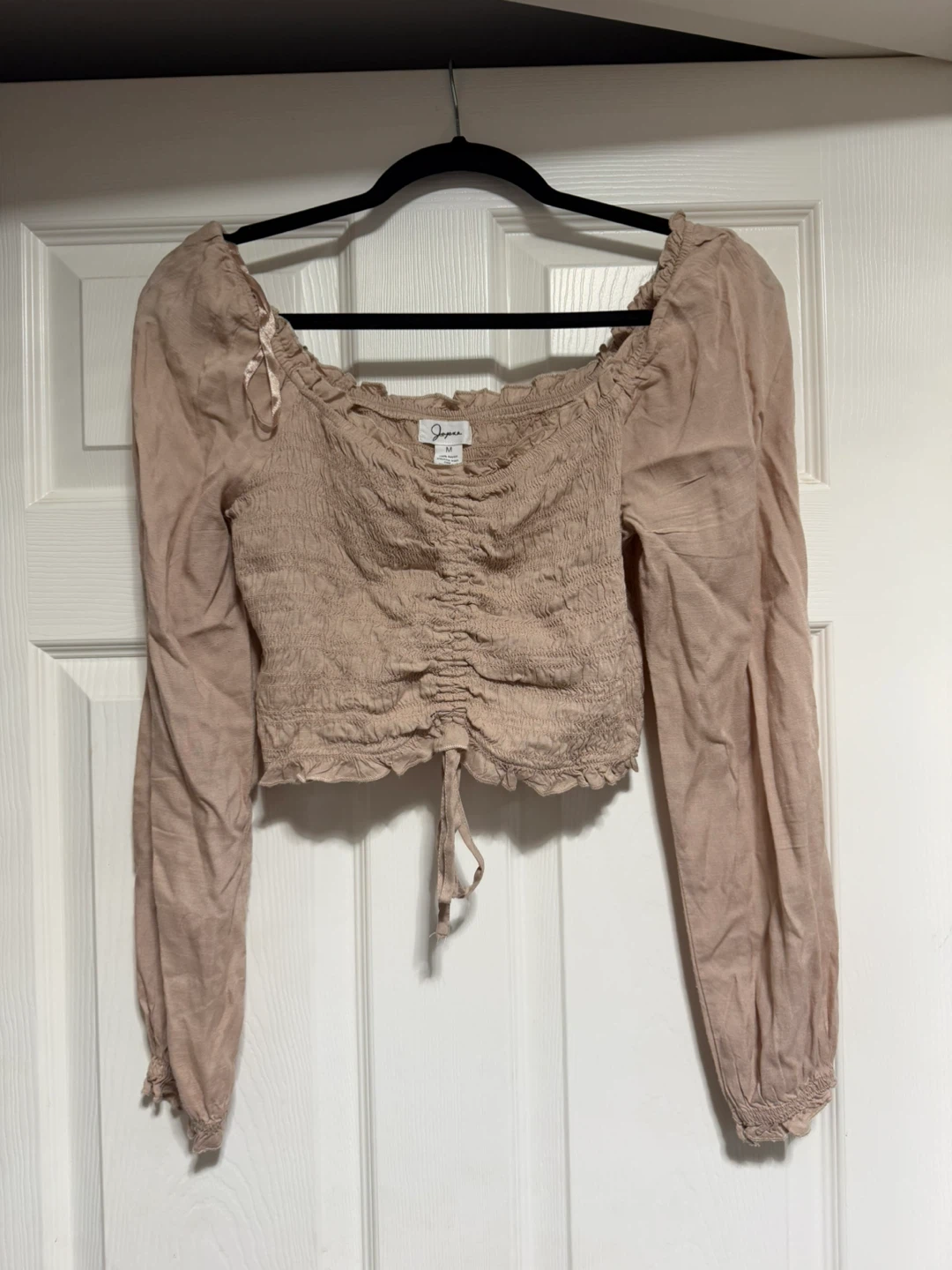 Two Japna Women's Ruched Smocked Crop Tops Size M - photo 4