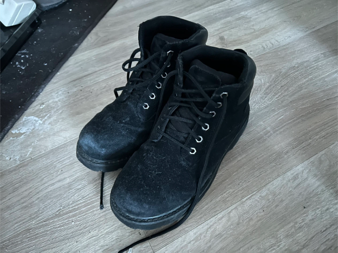 Black Lace-Up Ankle Boots