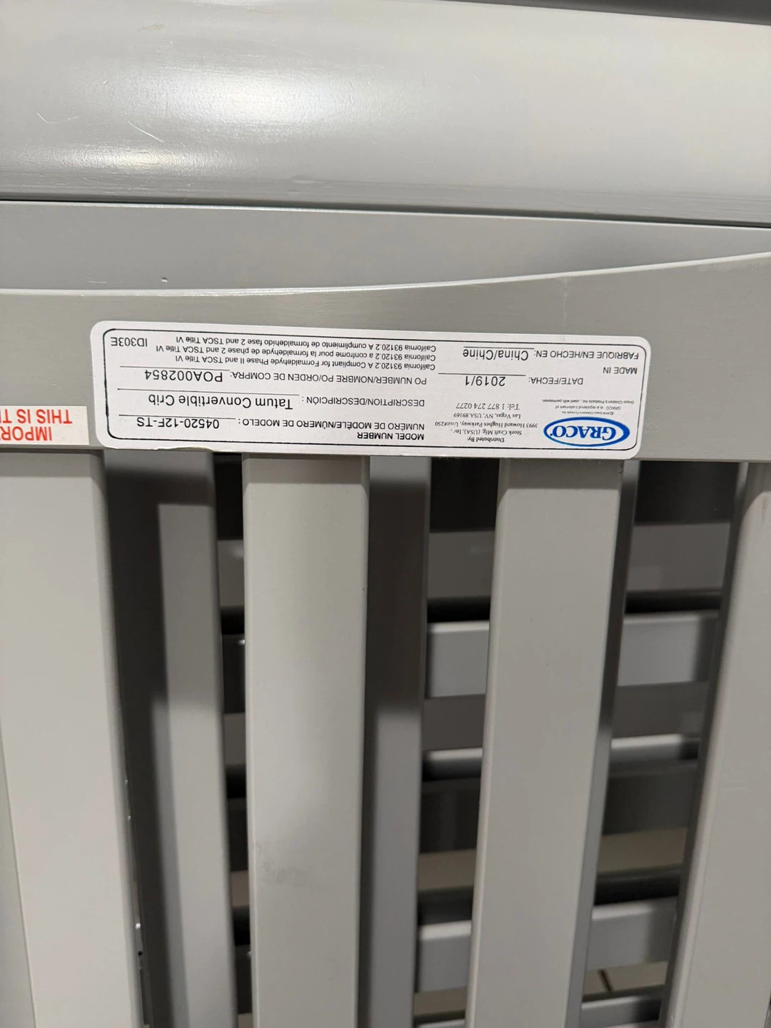 Graco Crib - Gray - photo 5