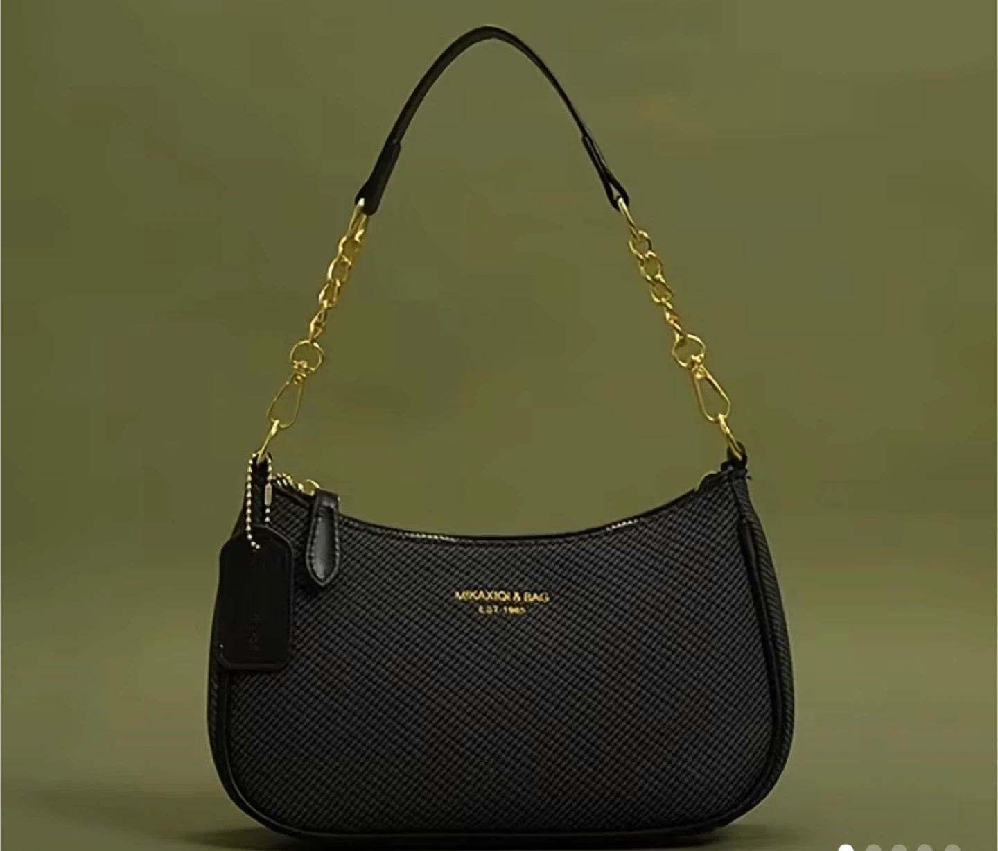 New ! Black Mika&qi Handbag with Gold Chain - photo 2