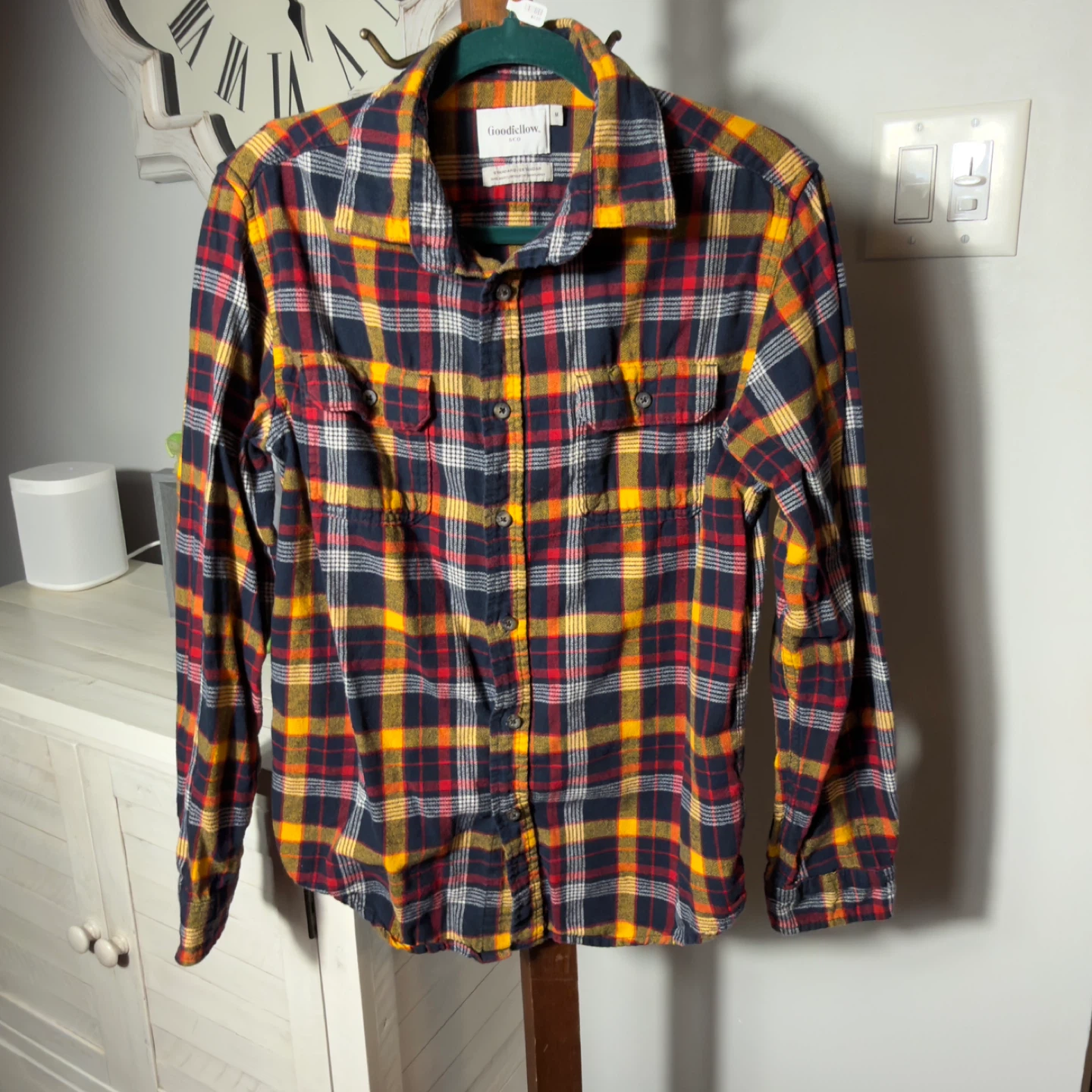 Goodfellow & Co Plaid Flannel Button-Up Shirt Size M 100% Cotton
