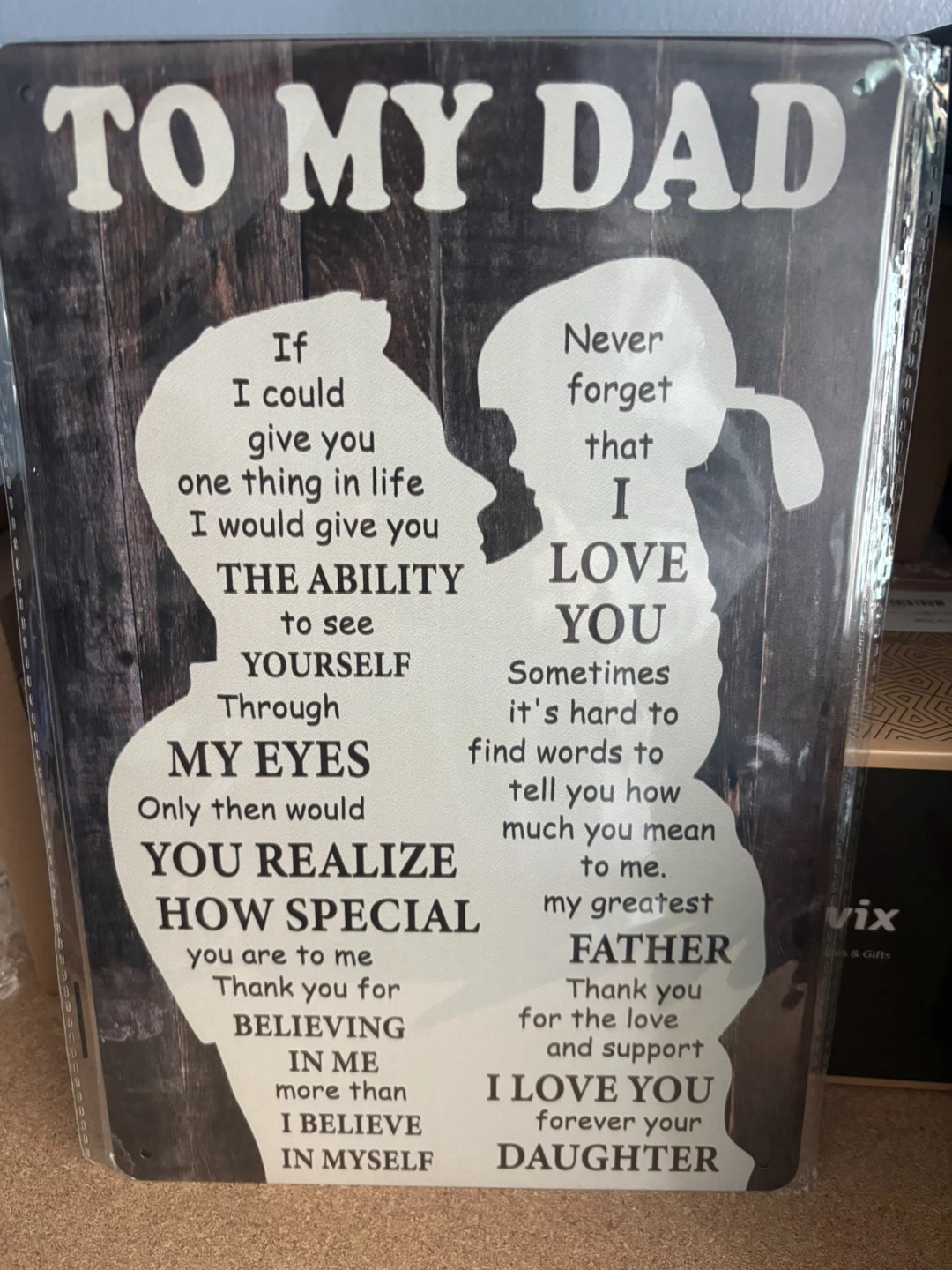 TO MY DAD metal Wall Art sign