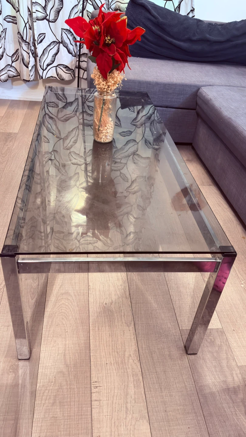 Glass Top Coffee Table with Chrome Legs - photo 2