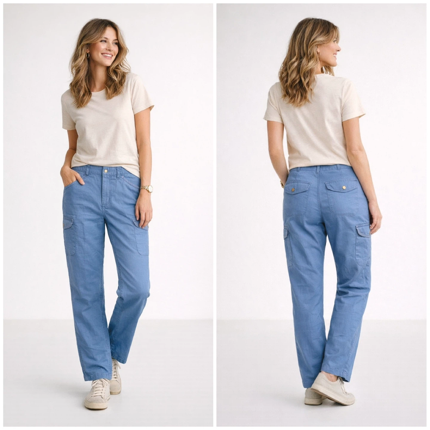 L.L. Bean NWT Favorite Fit Linen Blend Cargo Pants