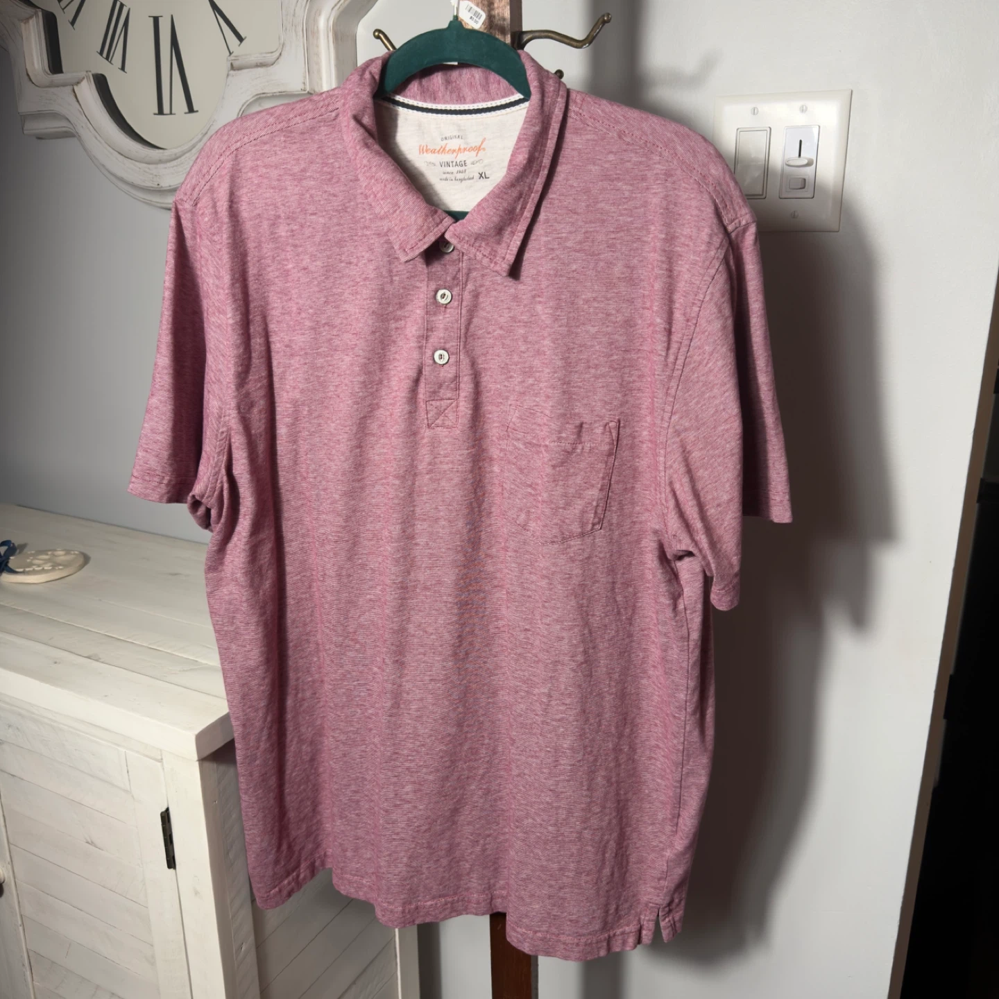 Weatherproof Vintage Polo Shirt - Red Heather - Size XL
