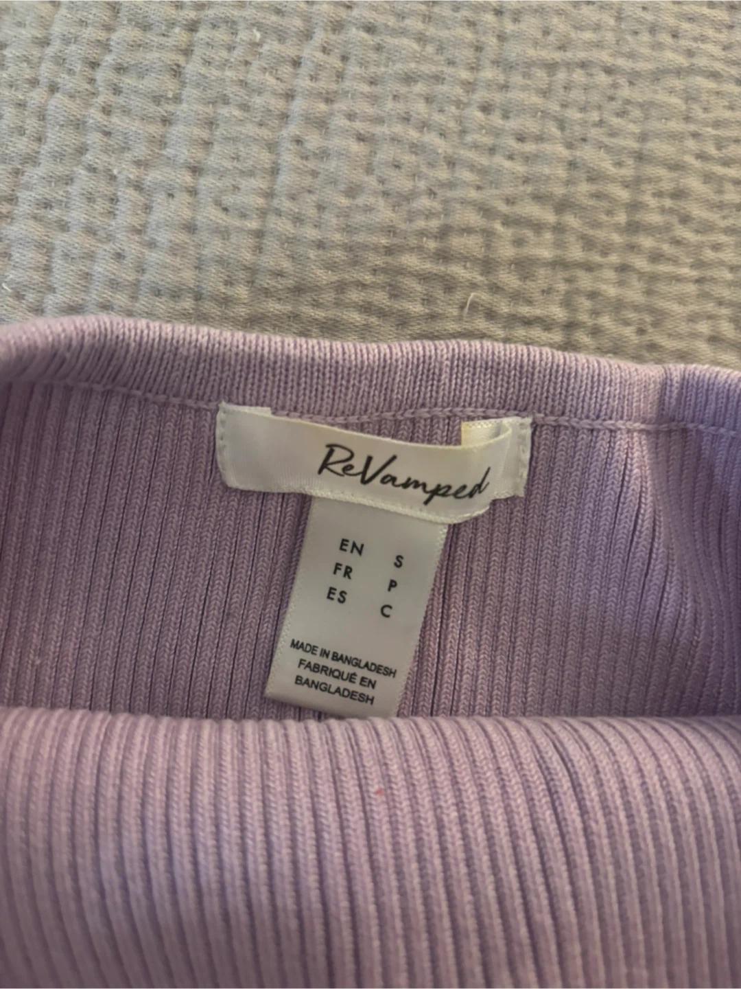 ReVamped Strapless Ribbed Top - Purple - Size S - photo 2