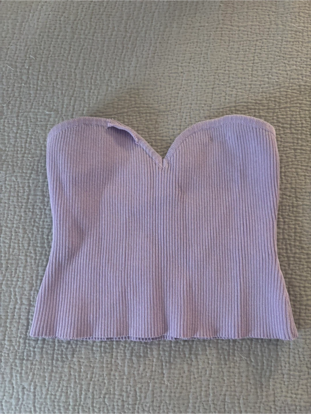ReVamped Strapless Ribbed Top - Purple - Size S