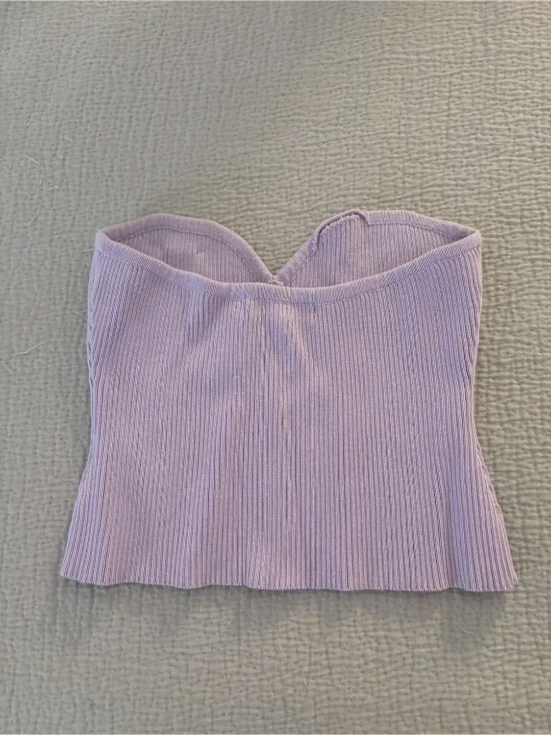 ReVamped Strapless Ribbed Top - Purple - Size S - photo 3