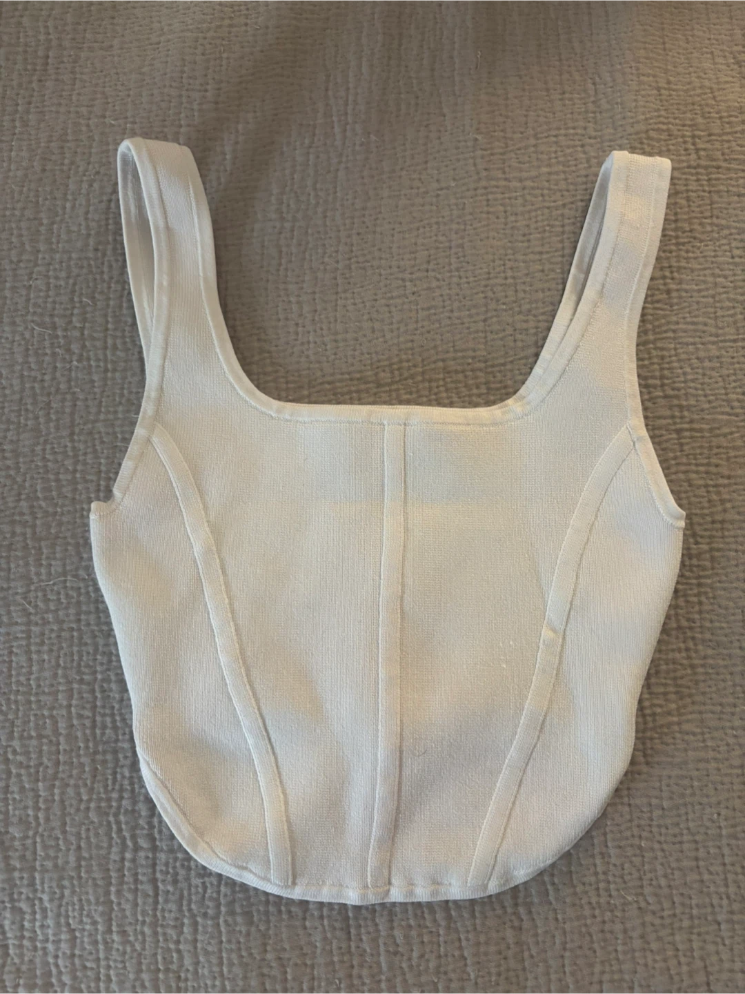 BABATON White Corset Tank Top - XS