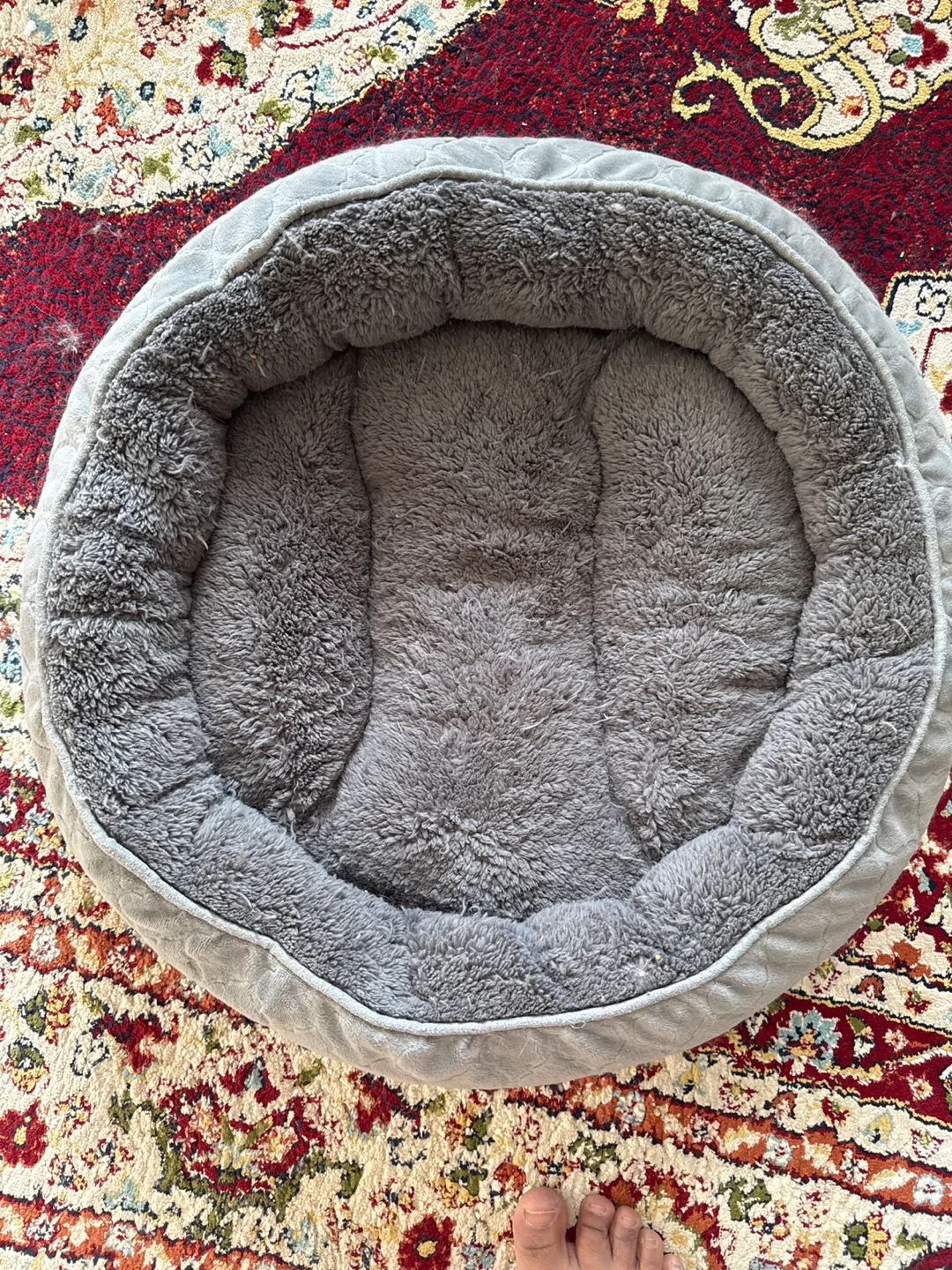 Grey Plush Pet Bed