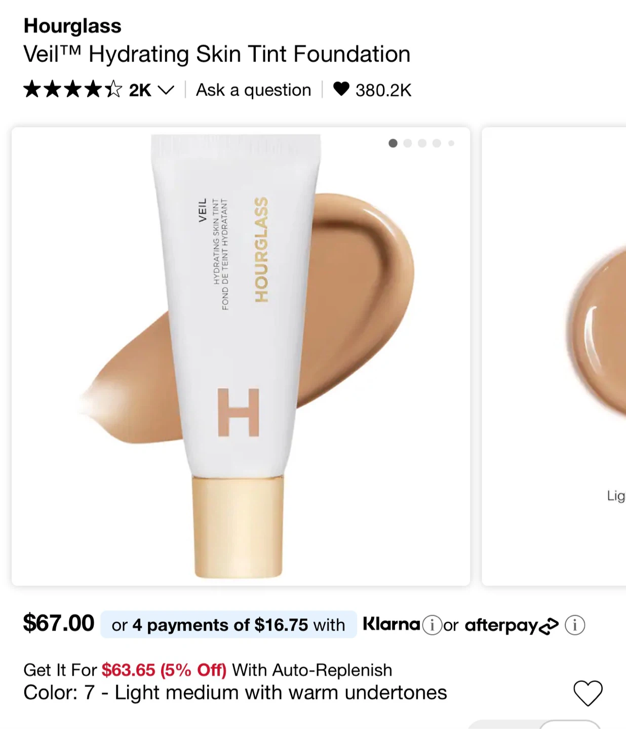 Hourglass Veil Hydrating Skin Tint Foundation - photo 2