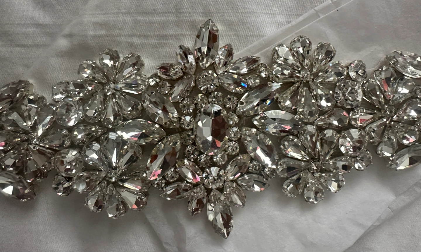 David's Bridal Floral Crystal Sash - Silver - photo 5