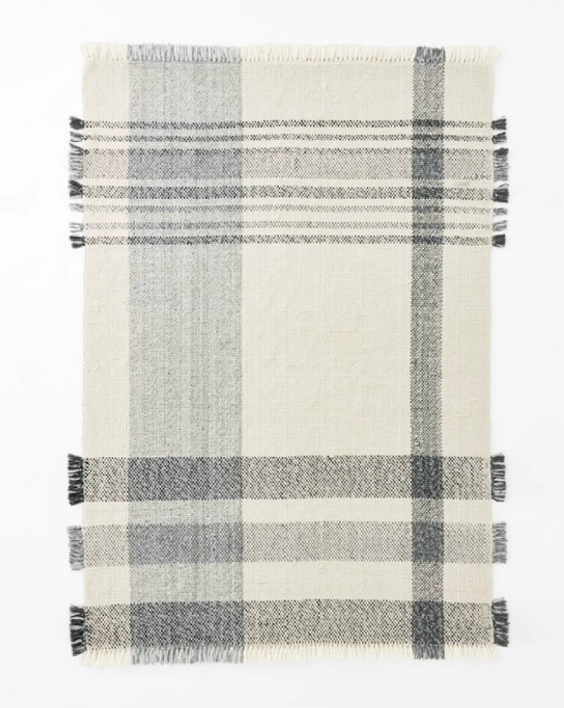 7'x10' Laurelhurst Black and White Indoor/Outdoor Plaid Area Rug - photo 3
