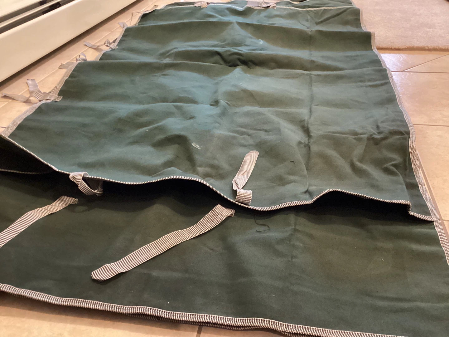Green Canvas Tool Roll Bag