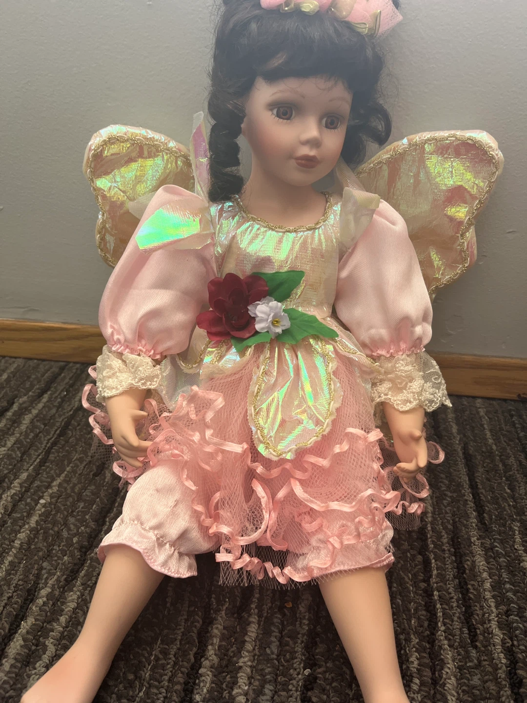 Decorative Porcelain Fairy Doll on Swing - photo 2