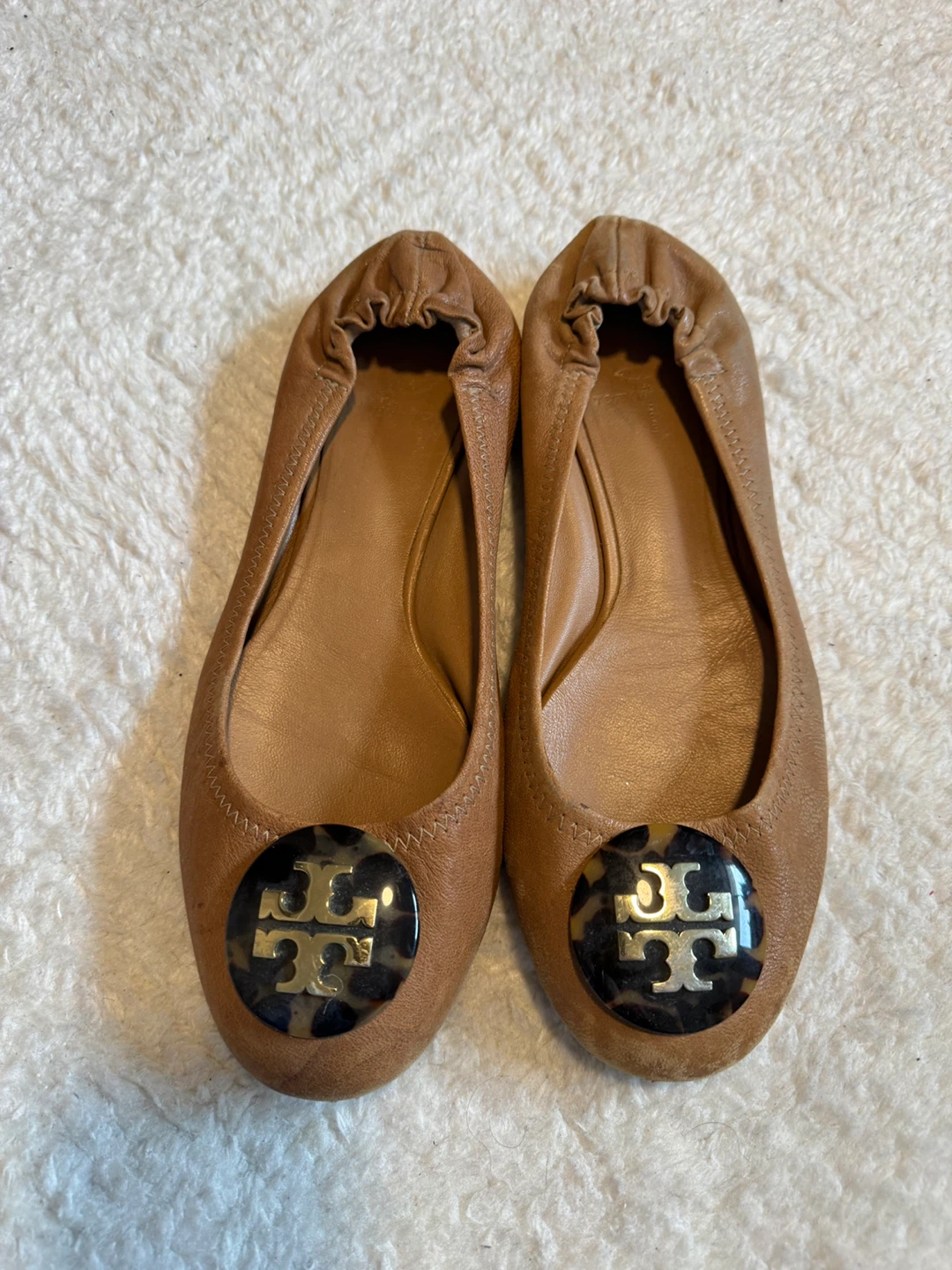 Tory Burch Ballet Flats - Tan Leather