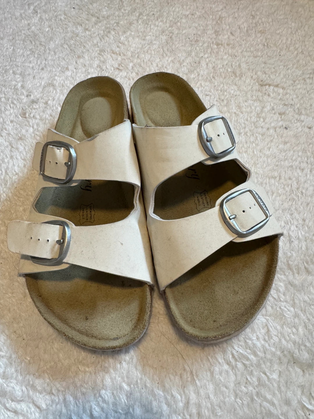 Fitóry Cream Double Strap Sandals