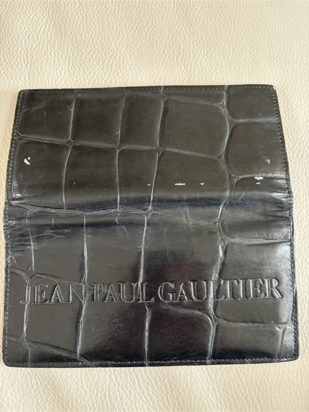 Jean Paul Gaultier Black Croc Embossed Wallet