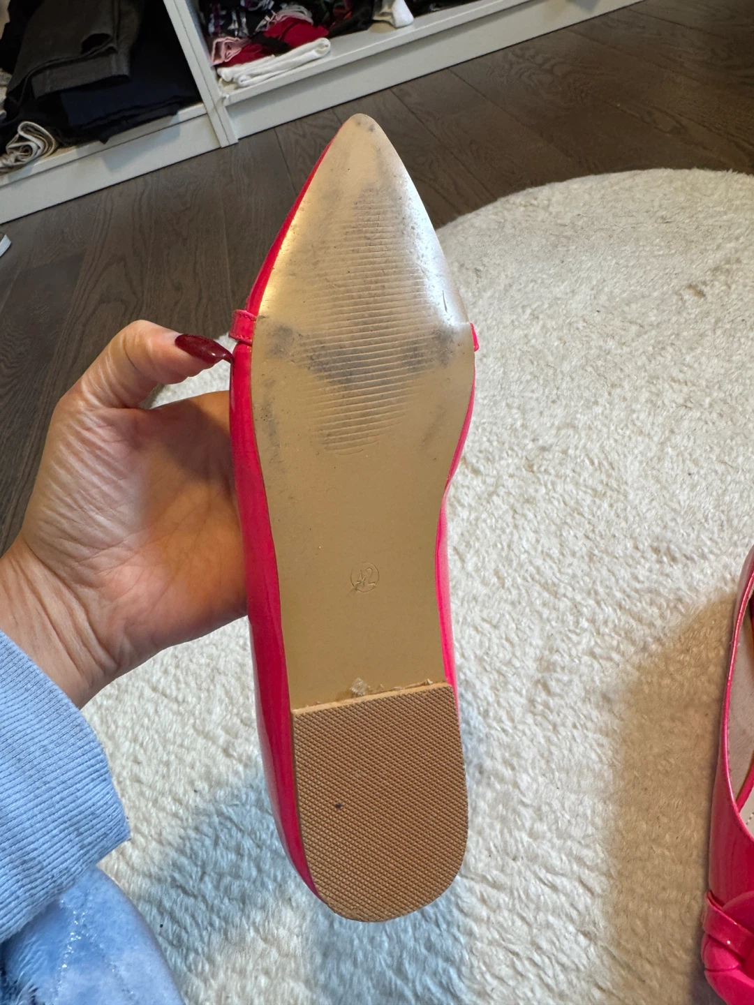 Women's Hot Pink Ballet Flats with Chunky Chain Detail - photo 2