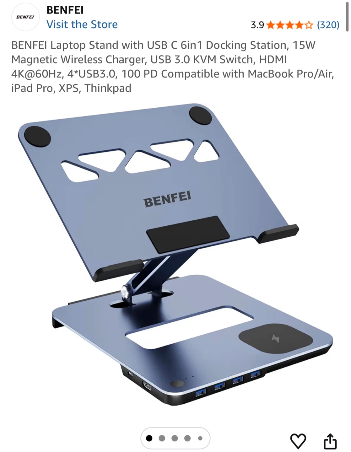 BENFEI Laptop Stand with Docking Station & KVM Switch - photo 2