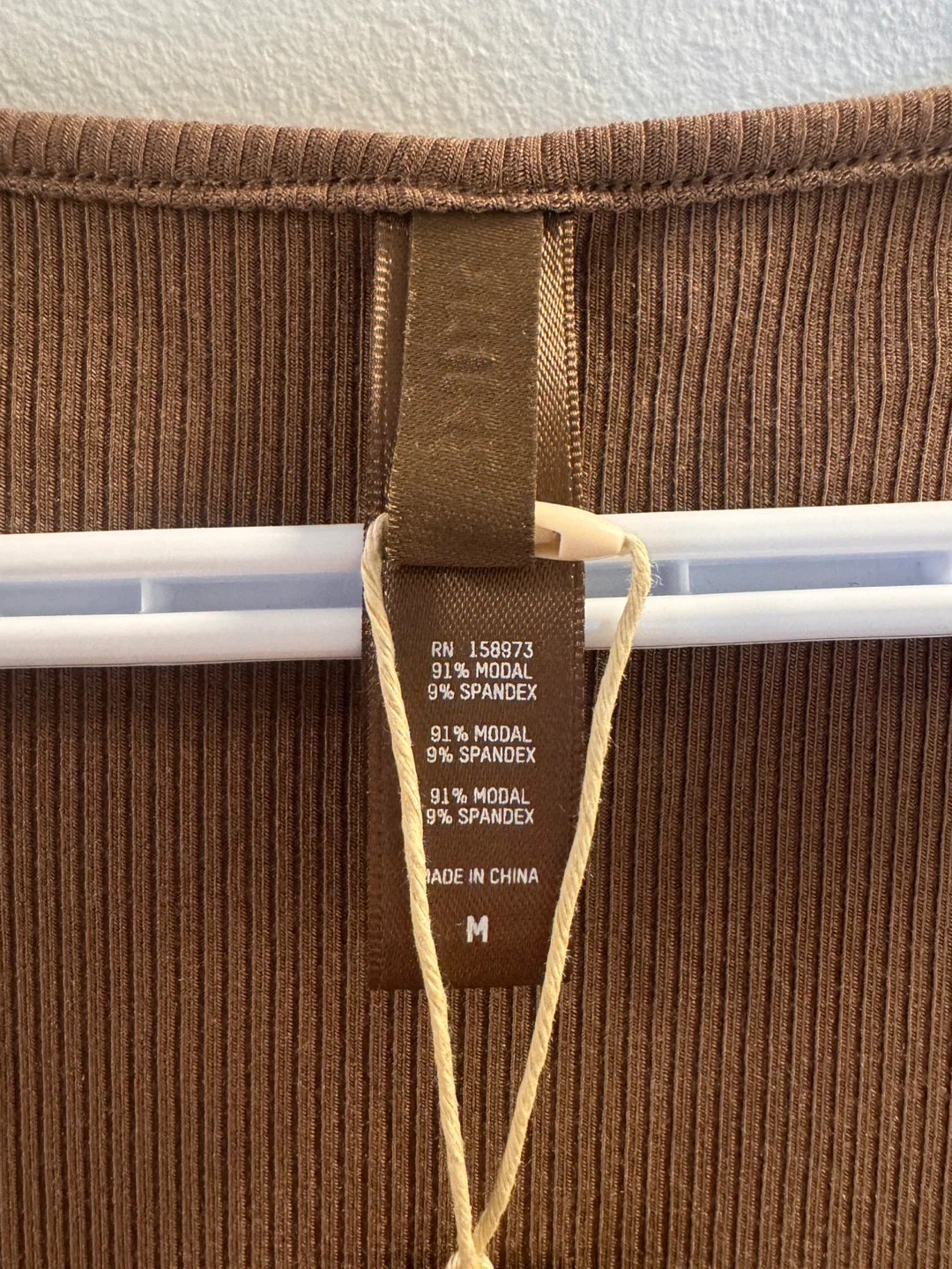 SKIMS Ribbed Long Sleeve Maxi Dress Brown Size M - photo 2