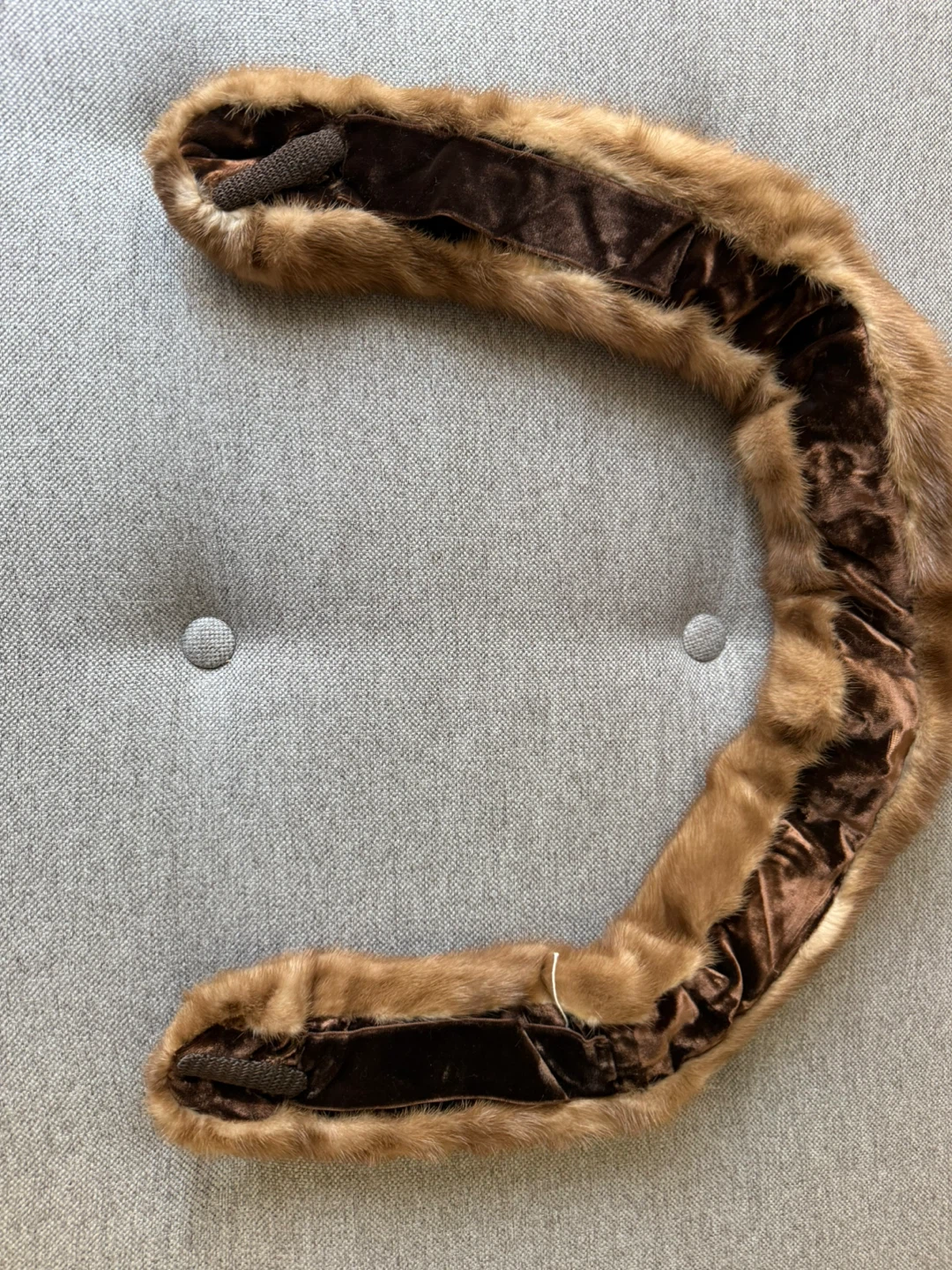Vintage Mink Fur Collar Neck Wrap Brown Real Fur Scarf - photo 4