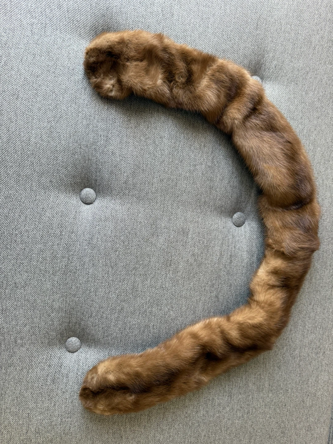 Vintage Mink Fur Collar Neck Wrap Brown Real Fur Scarf - photo 3