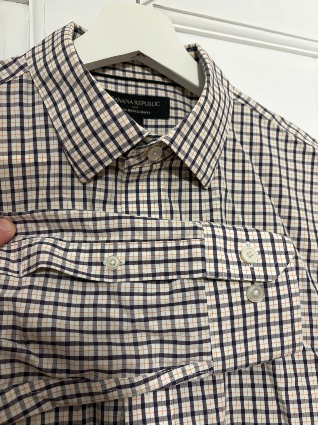 Banana Republic Non-Iron Slimfit Gingham Dress Shirt Size S - photo 4