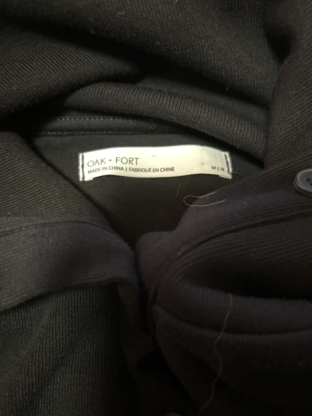 OAK + FORT Black Button-Up Turtle Neck Jacket - photo 2