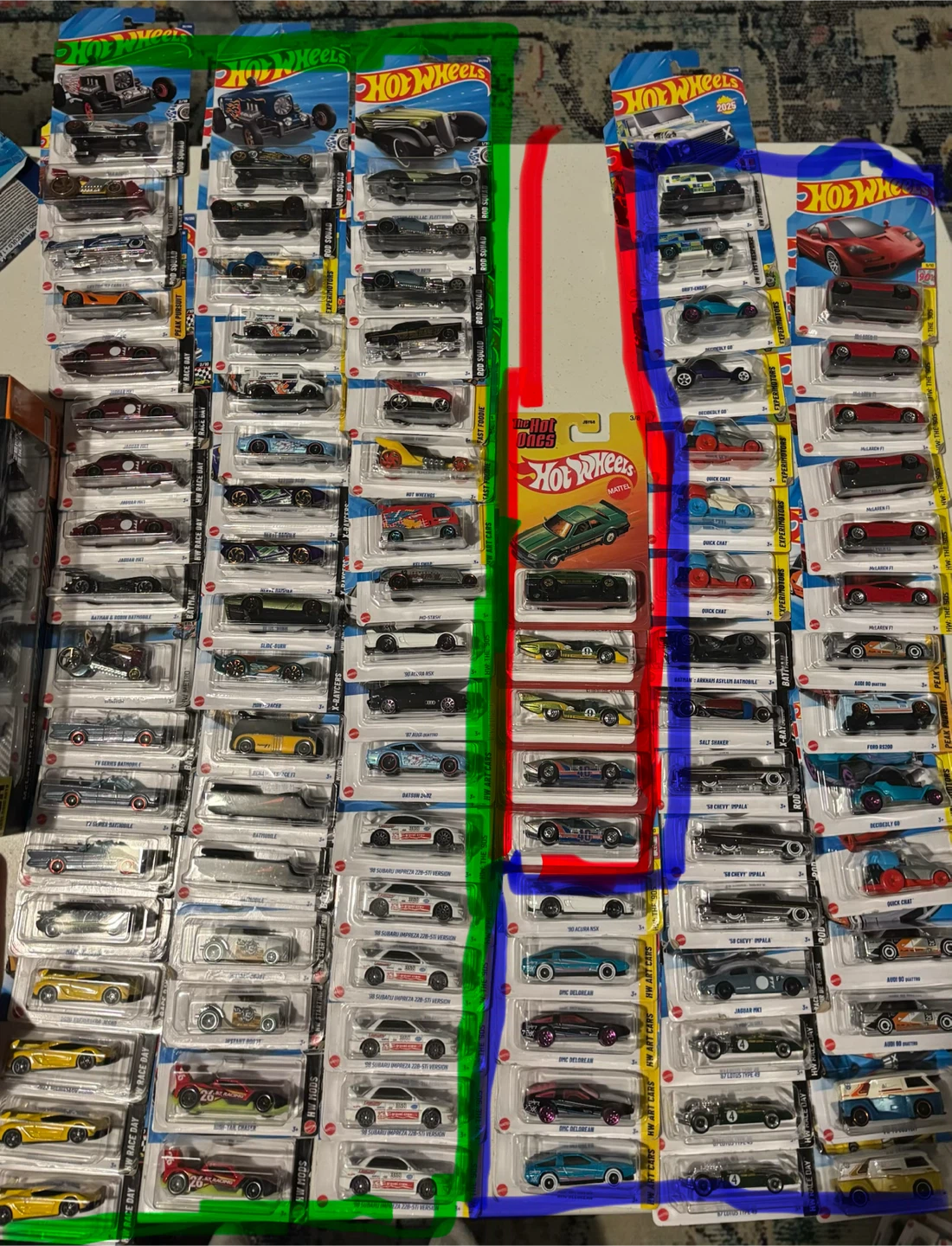 Hot wheels cars green 5$ blue 10$ red 15$ each