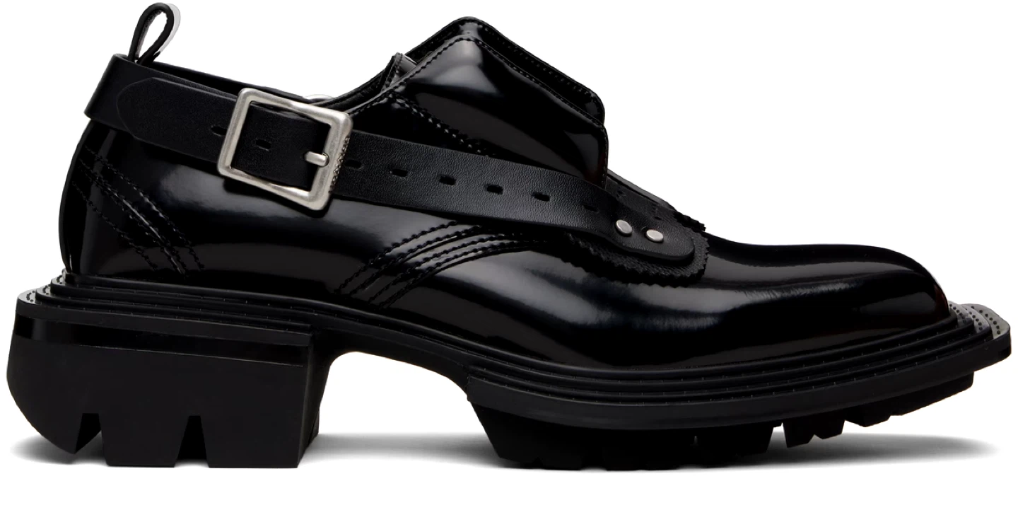 UNTITLAB Black Reel Derbies Shoes size:45