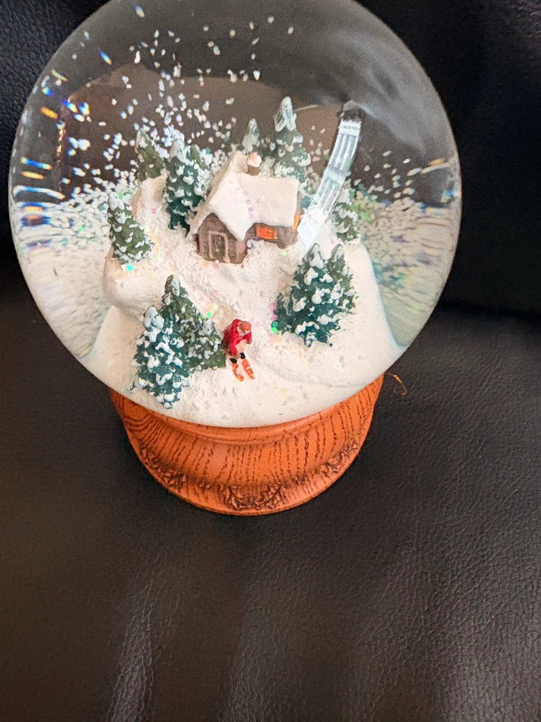 Winter Ski Village Snow Globe - photo 2