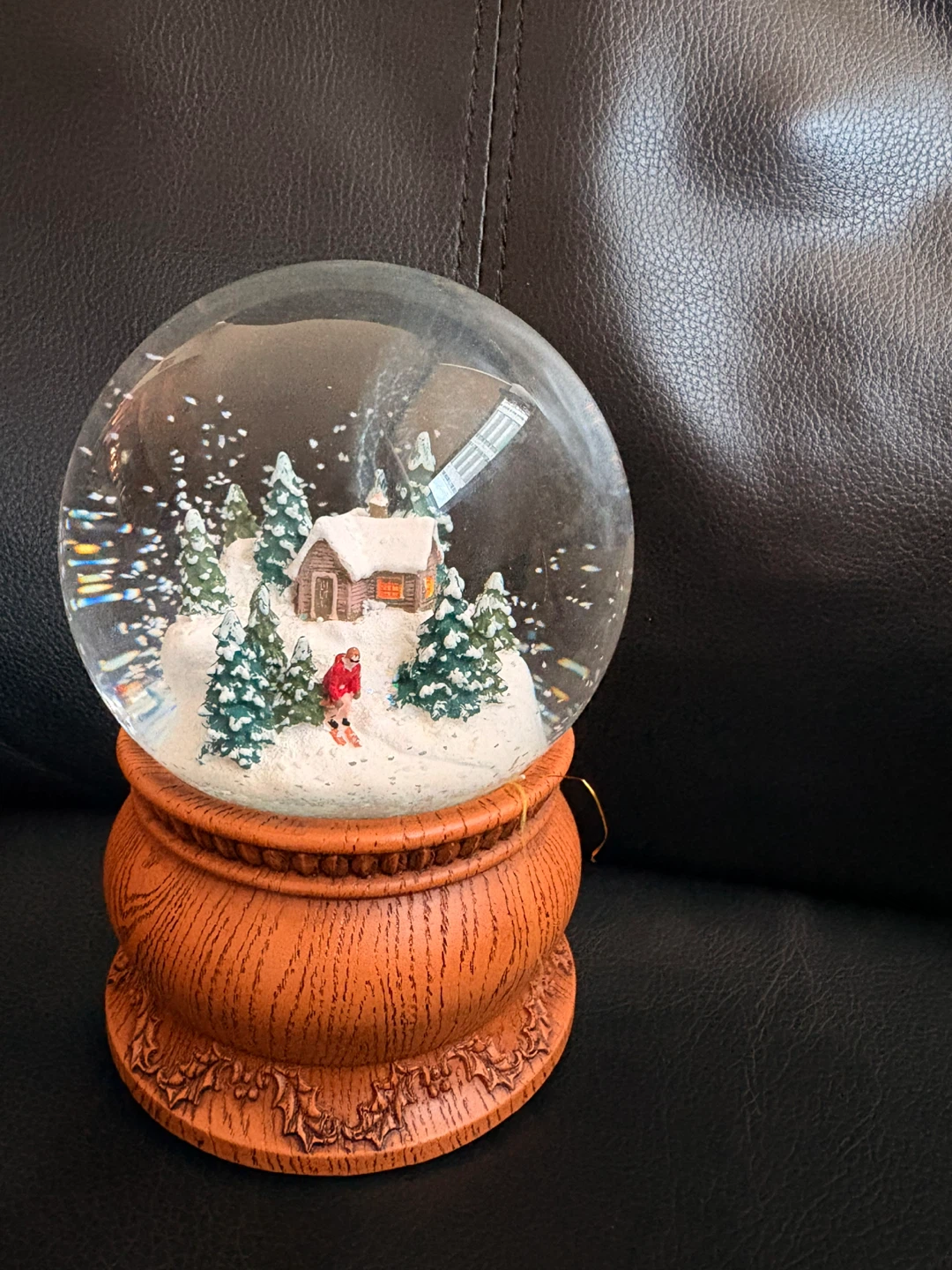 Winter Ski Village Snow Globe - photo 3