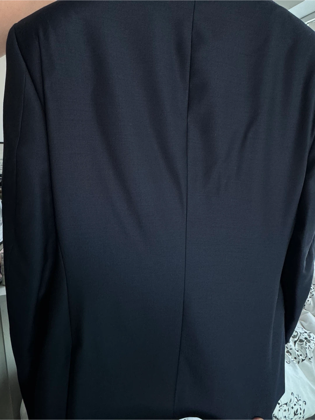 Ezio Men Wool Blend Suit Jacket and Pants (Dark Navy Blue) - photo 3