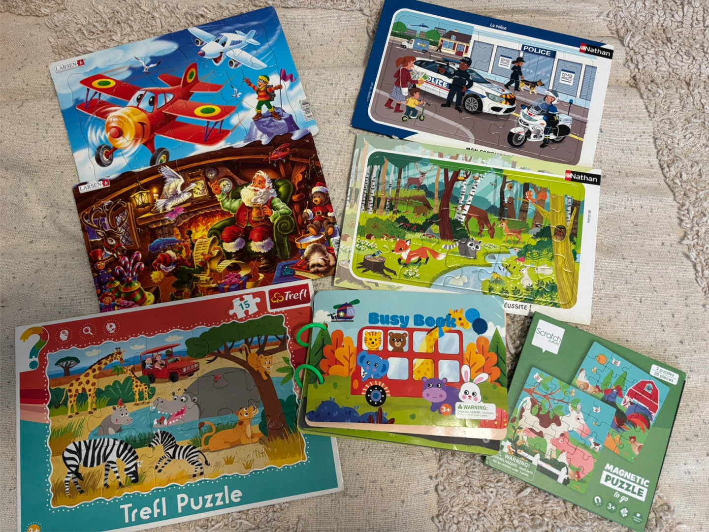 Bundle of 6 Toddler’s Puzzles and Busy book.