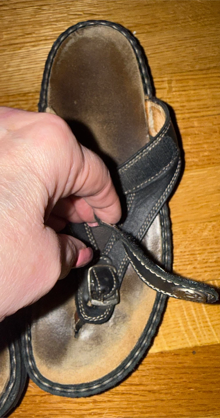 Black Leather Sandals for Orthopaedic Inserts - photo 2