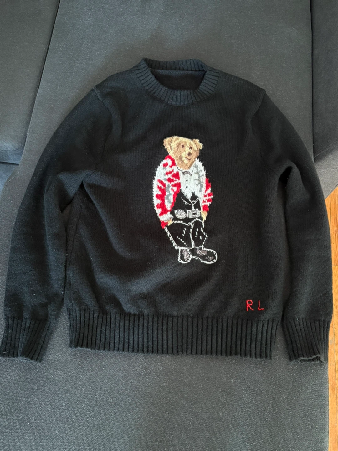 Black Polo Ralph Lauren Bear Sweater