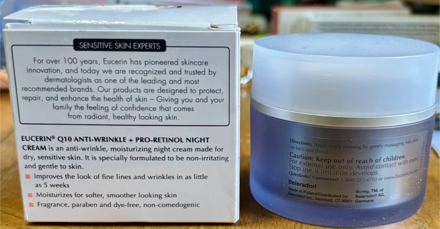 NEW Eucerin Q10 Anti-Wrinkle + Pro-Retinol Night Cream 1.7 oz - photo 2