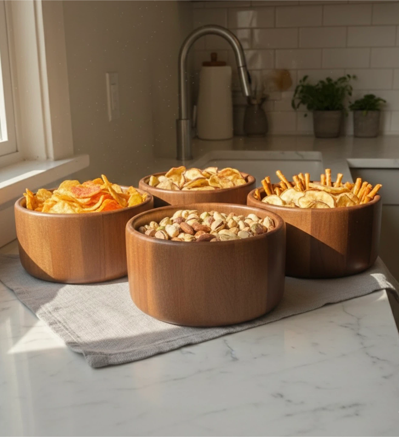 Acacia Wood Serving Bowls