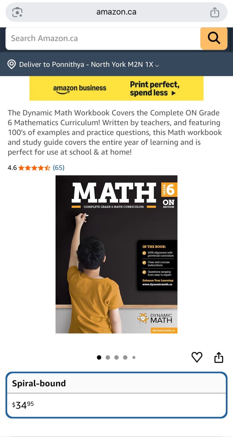 Dynamic Math Grade 6 Complete Math Curriculum Workbook