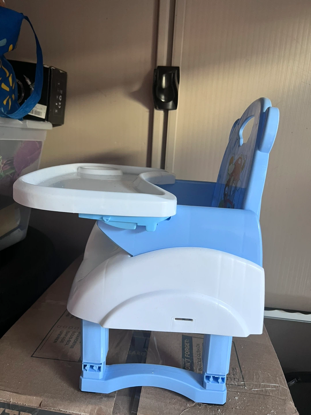 Blue and White Baby Booster Seat with Tray - photo 3