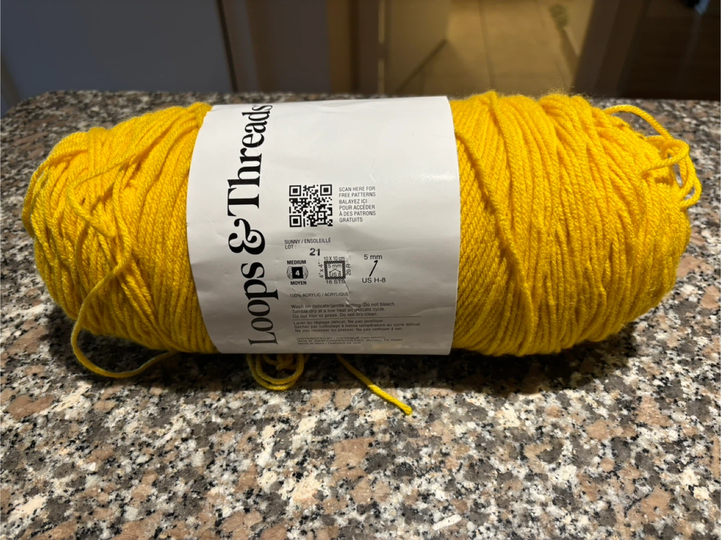 Loops & Threads Color Craft Acrylic Yarn in Sunny Yellow - photo 2