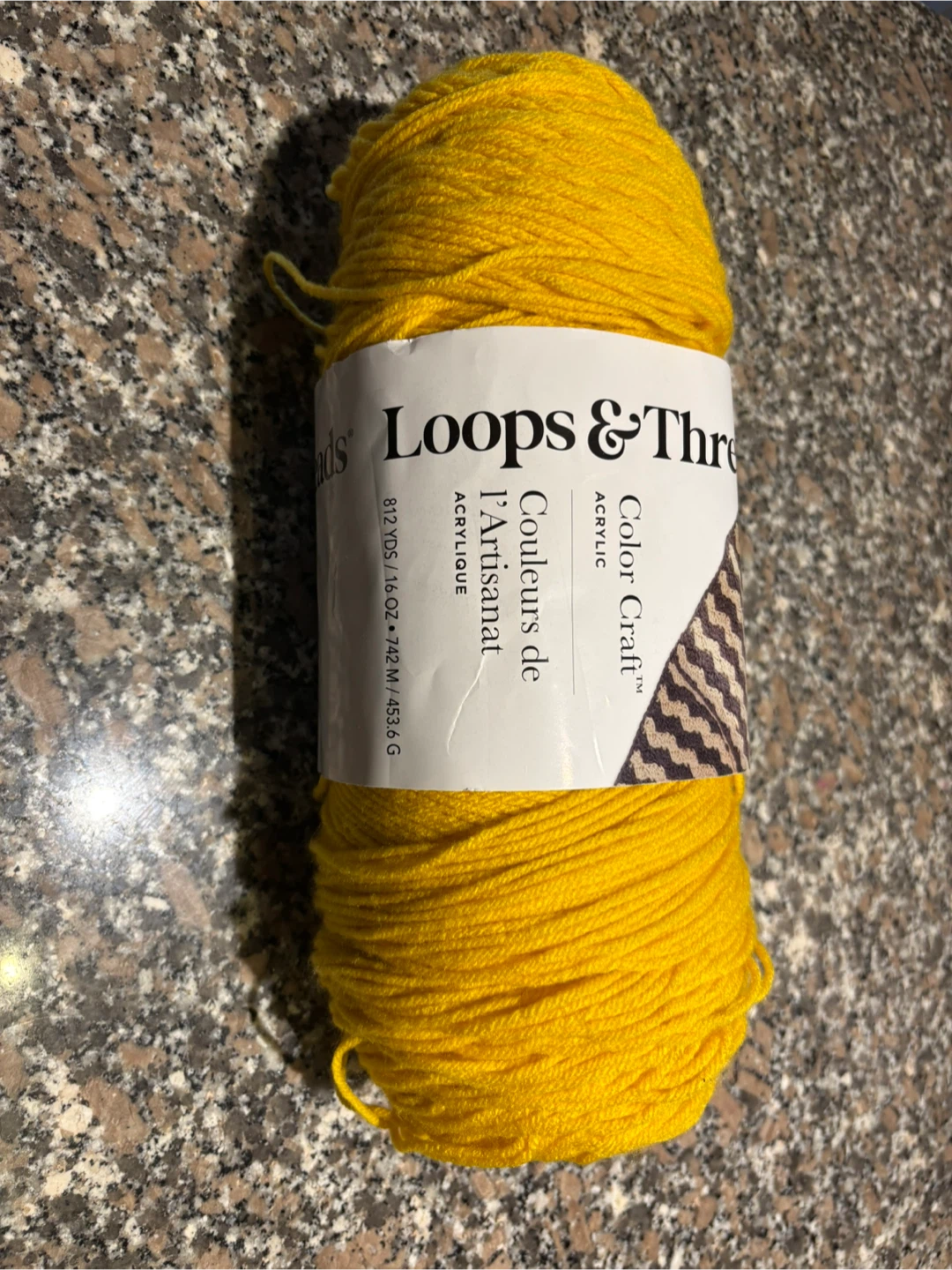 Loops & Threads Color Craft Acrylic Yarn in Sunny Yellow