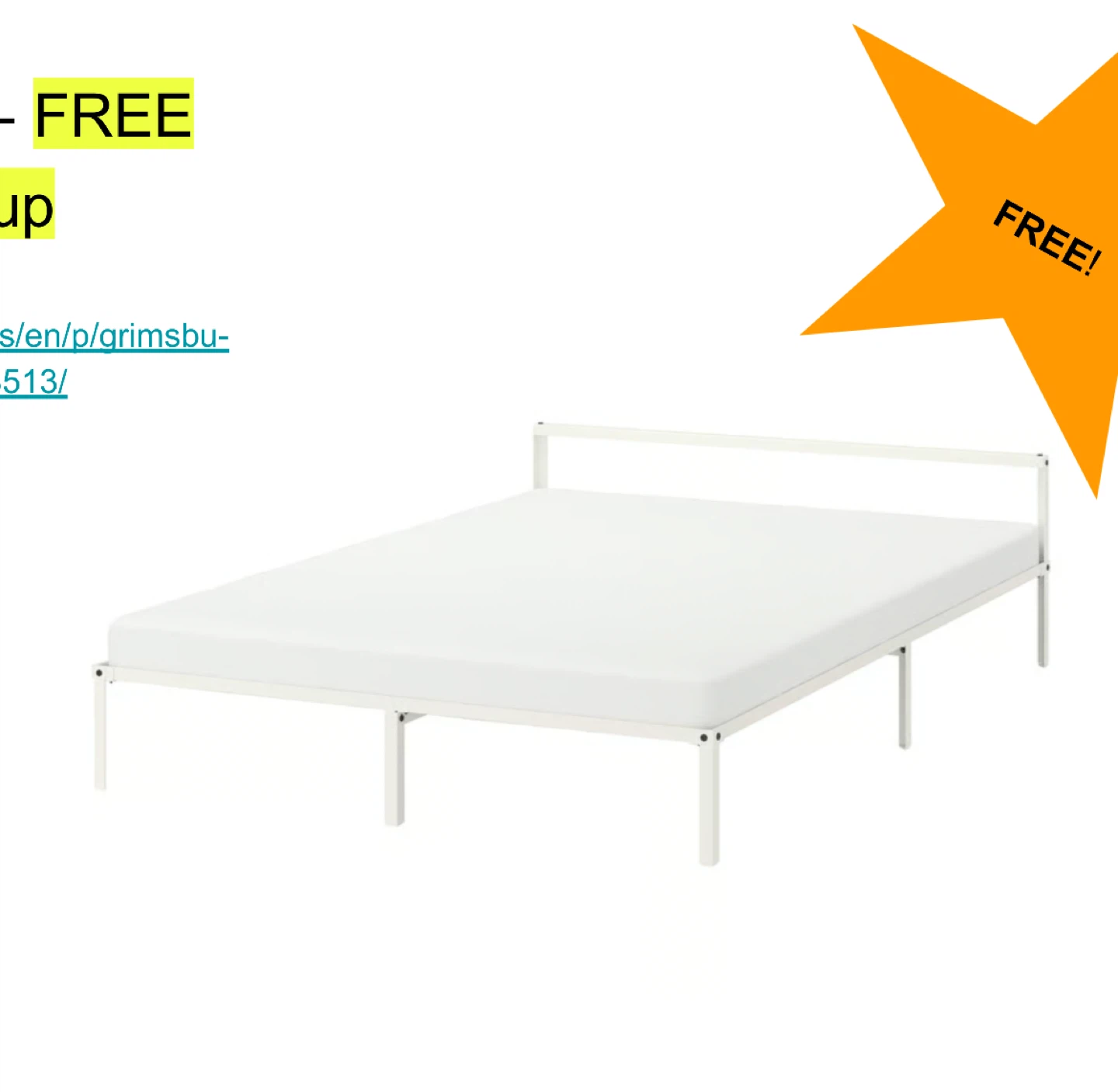IKEA GRIMSBU Bed Frame - queen