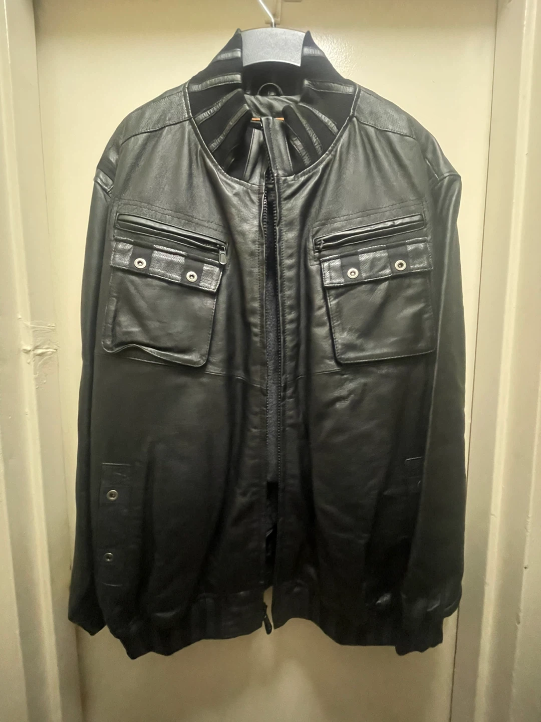 NYC Bomber Black Leather Jacket