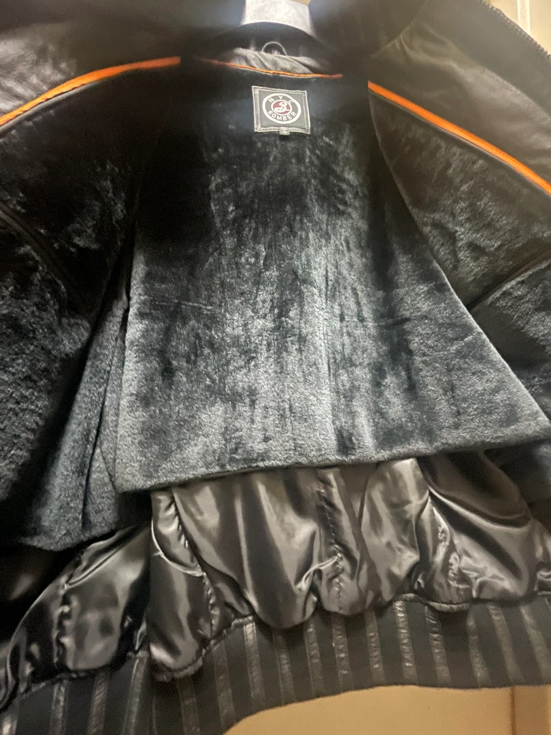 NYC Bomber Black Leather Jacket - photo 4