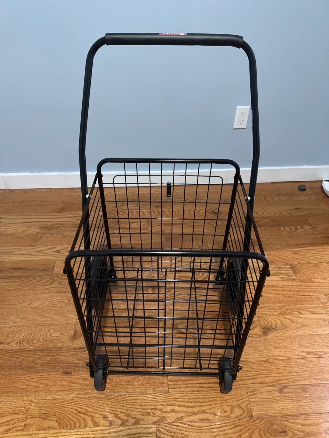 Black Wire Shopping Cart with Handle - photo 2