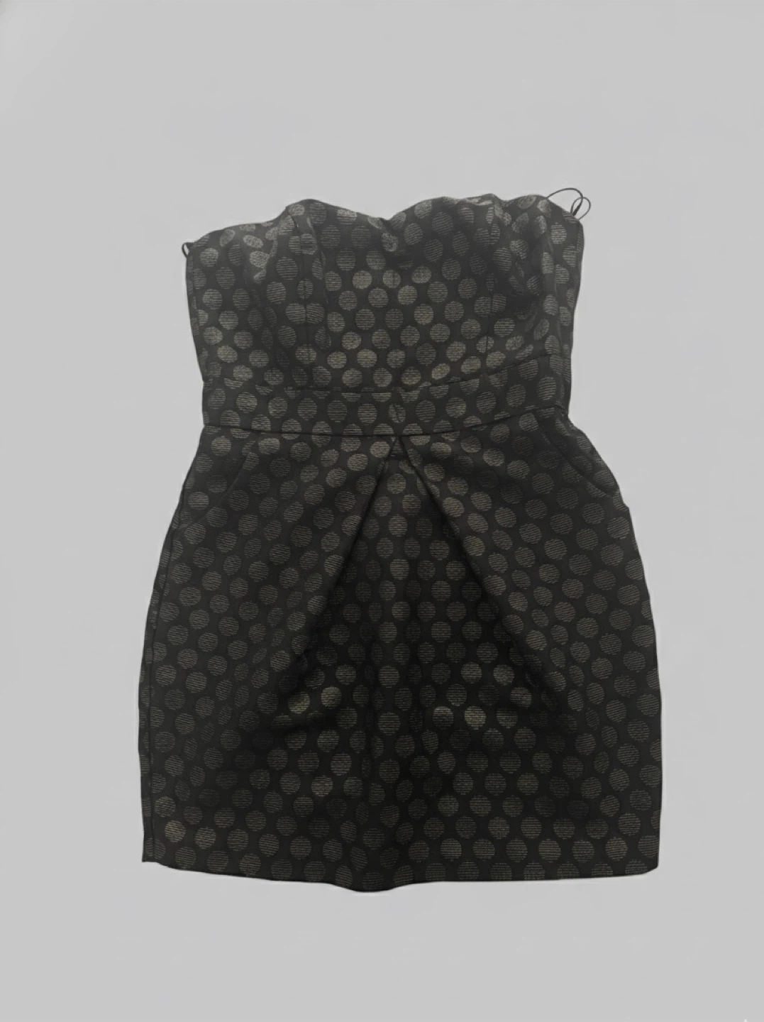 Black Strapless gold Polka Dot Dress - photo 3