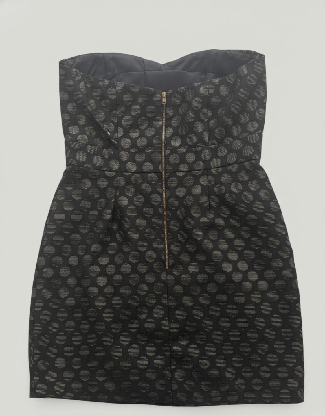 Black Strapless gold Polka Dot Dress - photo 4